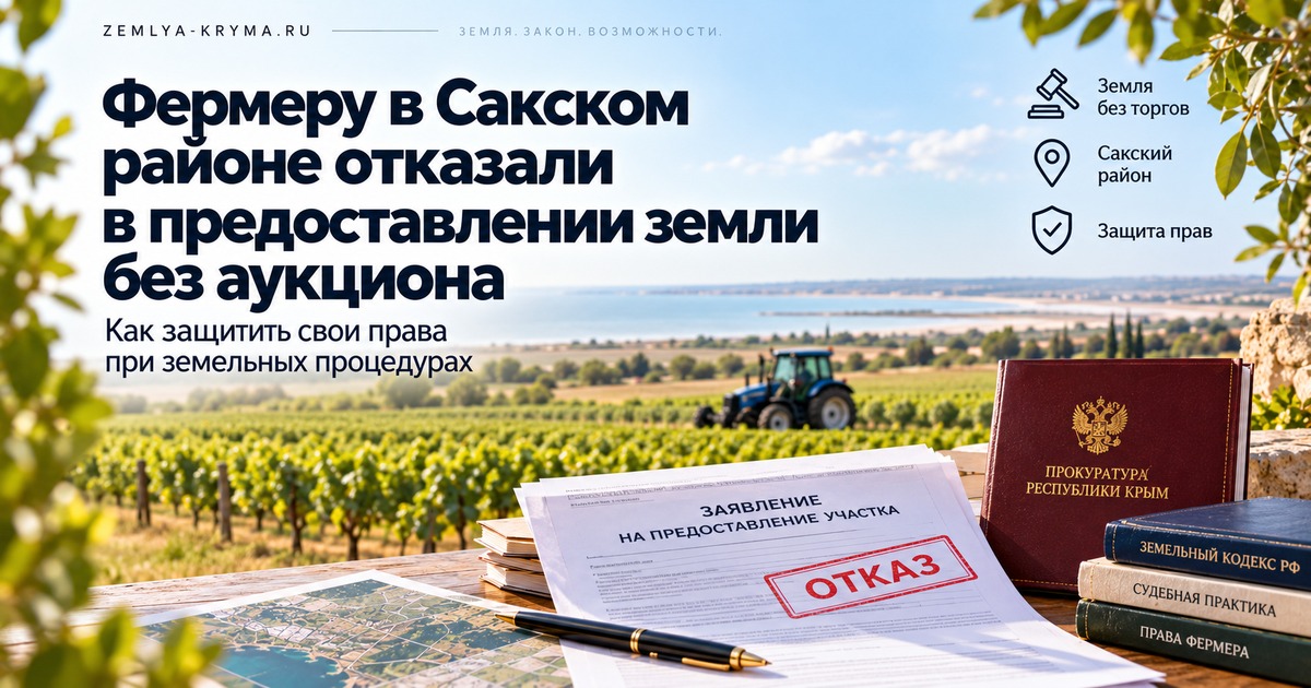 Фермеру в Сакском районе отказали в аренде земли: вмешалась прокуратура
