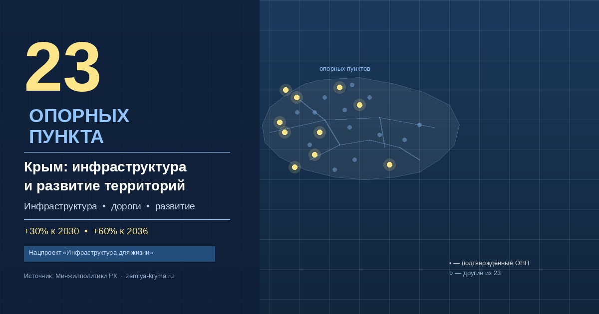 23 опорных населённых пункта Крыма: инфраструктура и земля до 2030 года