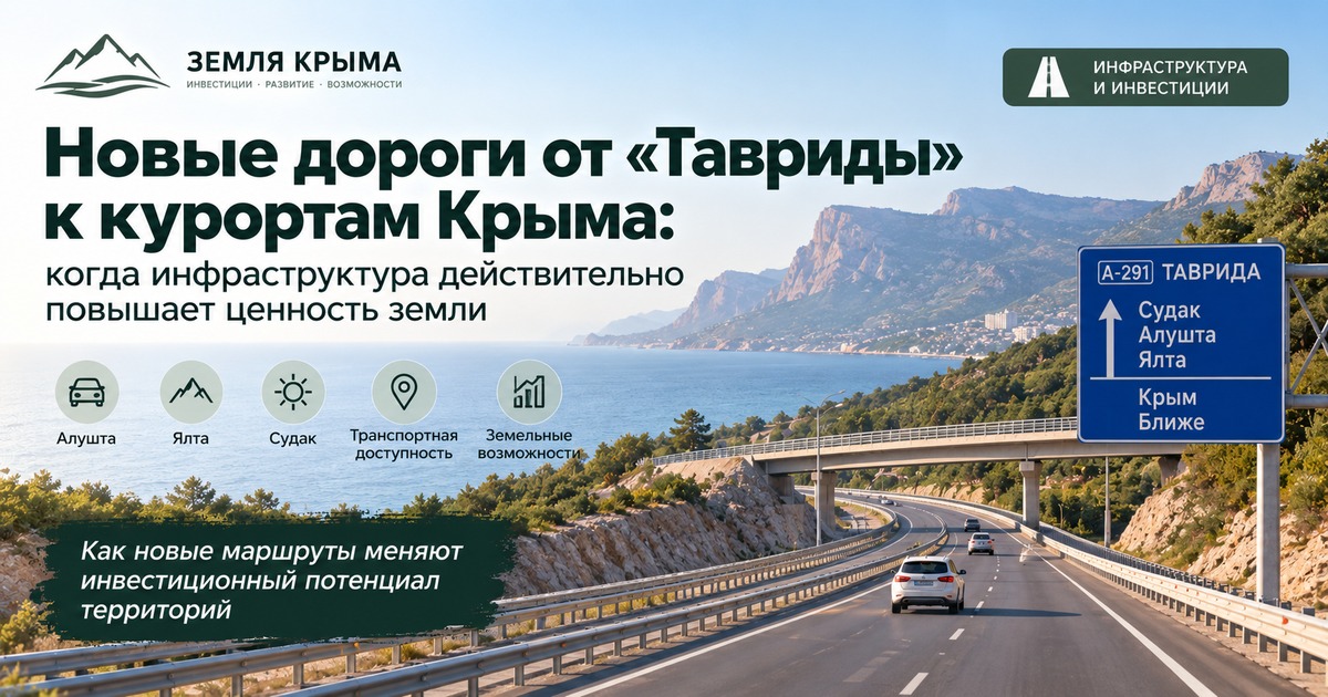Новые дороги от Тавриды к курортам: когда инфраструктура действительно повышает ценность земли