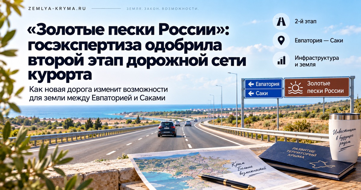 Второй этап дорожной сети курорта «Золотые пески России» одобрен госэкспертизой