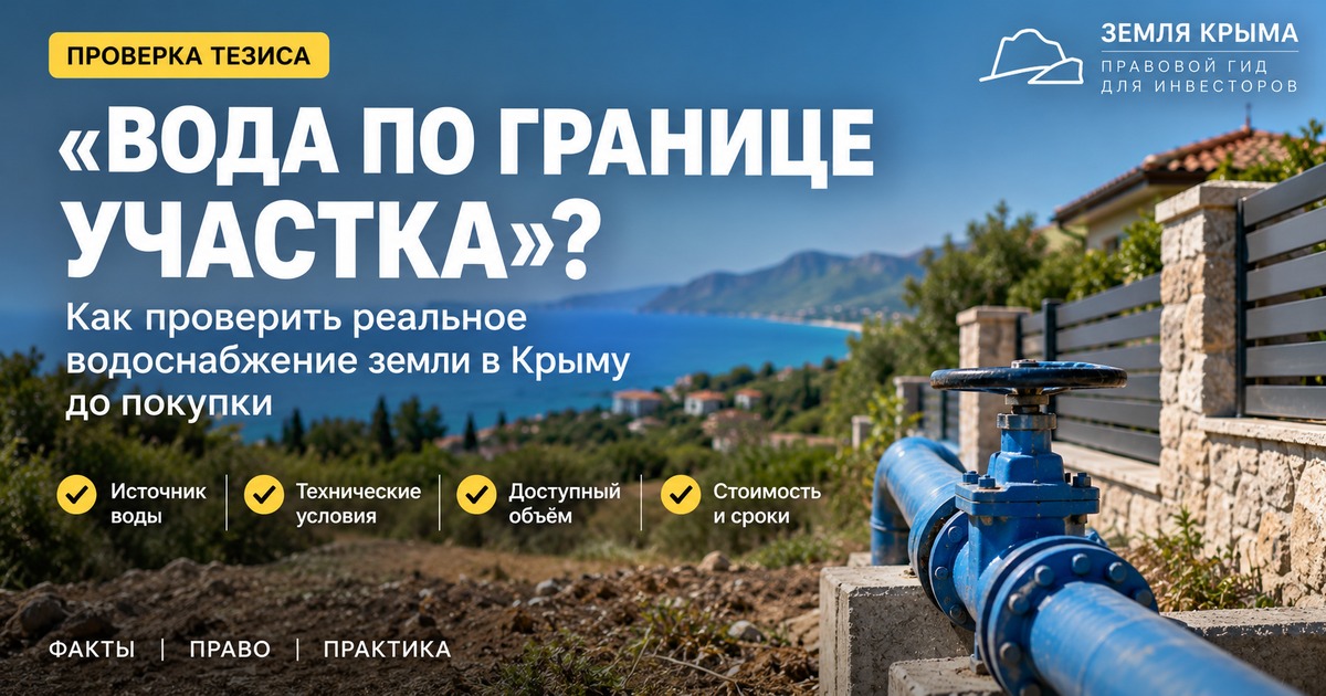 Как проверить реальное водоснабжение земельного участка в Крыму до покупки