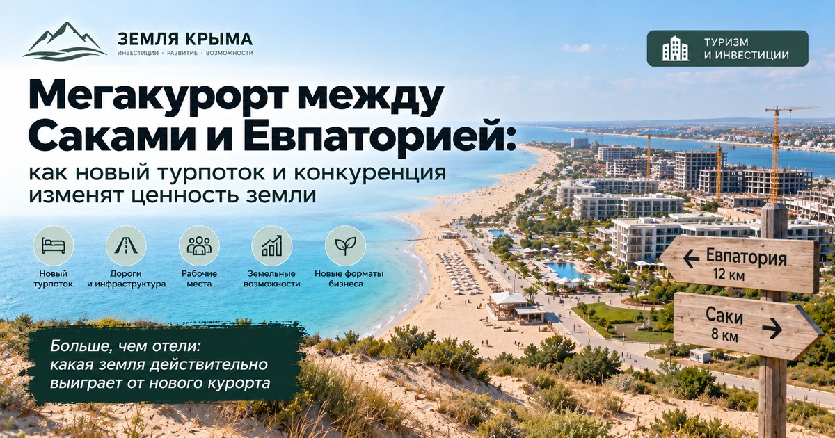Мегакурорт между Саками и Евпаторией: влияние на землю и малый туристический бизнес